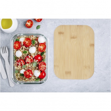 Logo trade corporate gift photo of: Roby glass lunch box with bamboo lid