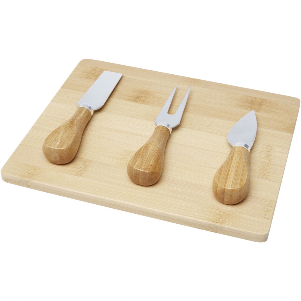 Logotrade corporate gift image of: Ement bamboo cheese board and tools