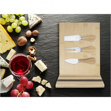 Logo trade corporate gifts picture of: Mancheg bamboo magnetic cheese board and tools