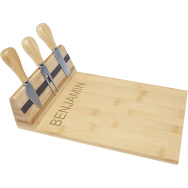 Logotrade promotional giveaway picture of: Mancheg bamboo magnetic cheese board and tools