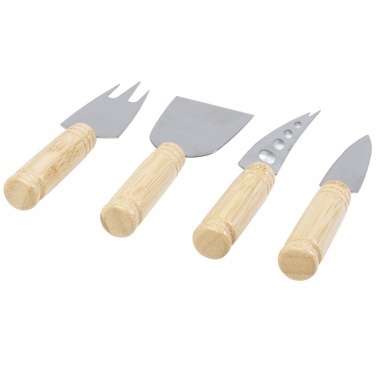 Logo trade advertising products image of: Cheds 4-piece bamboo cheese set