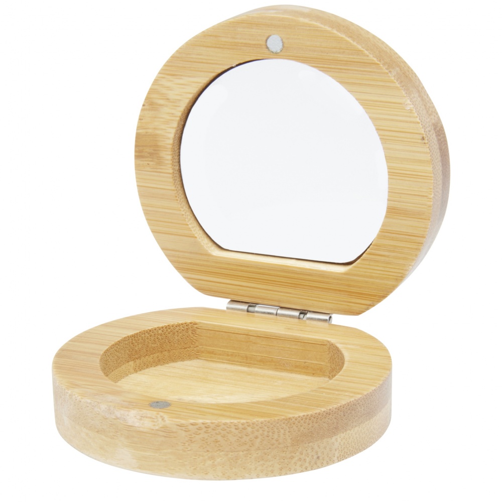 Logo trade promotional merchandise photo of: Afrodit bamboo pocket mirror