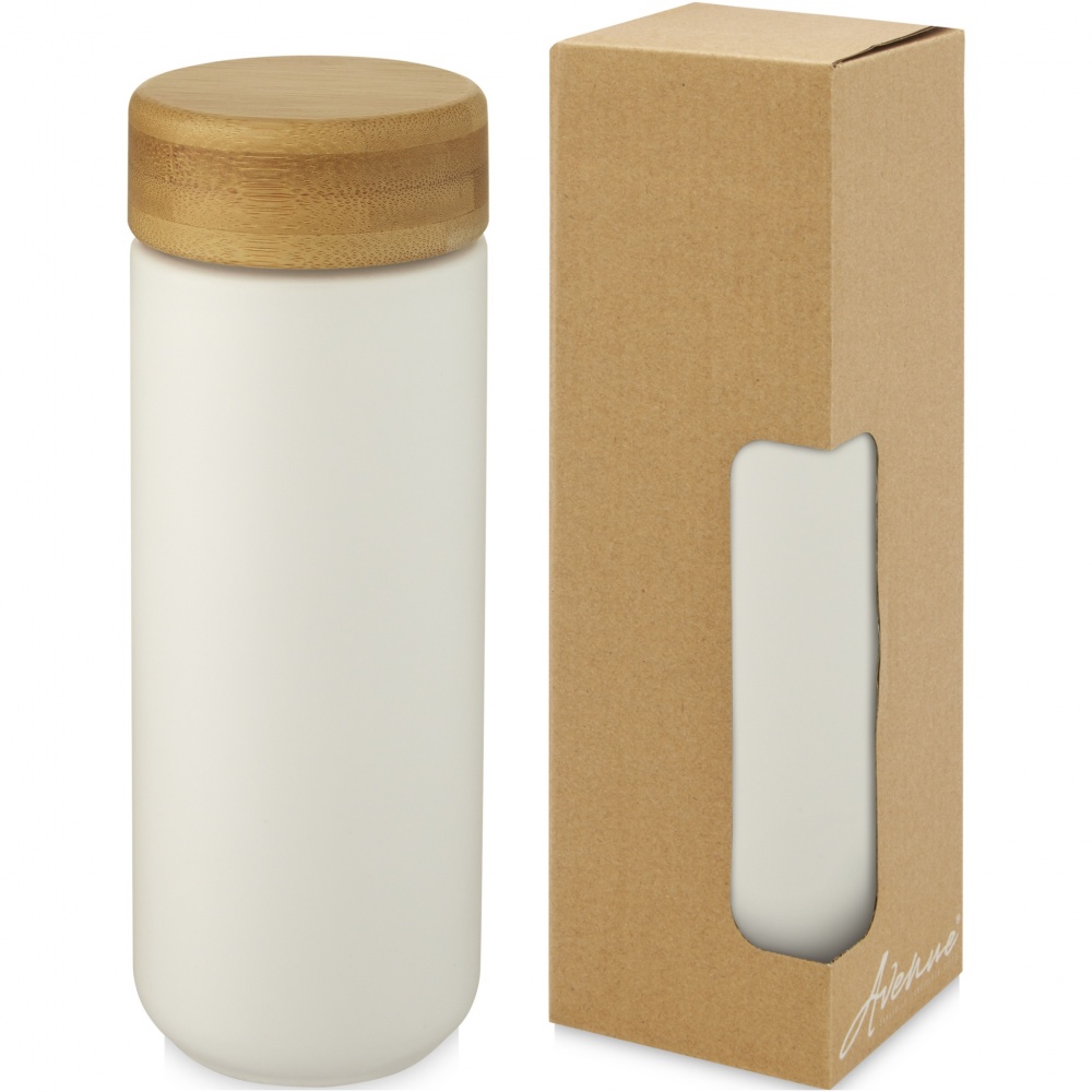 Logo trade corporate gifts image of: Lumi 300 ml ceramic tumbler with bamboo lid