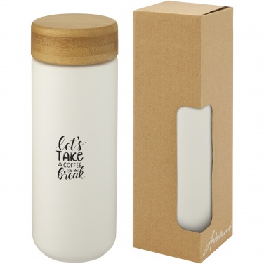 Logo trade promotional items image of: Lumi 300 ml ceramic tumbler with bamboo lid