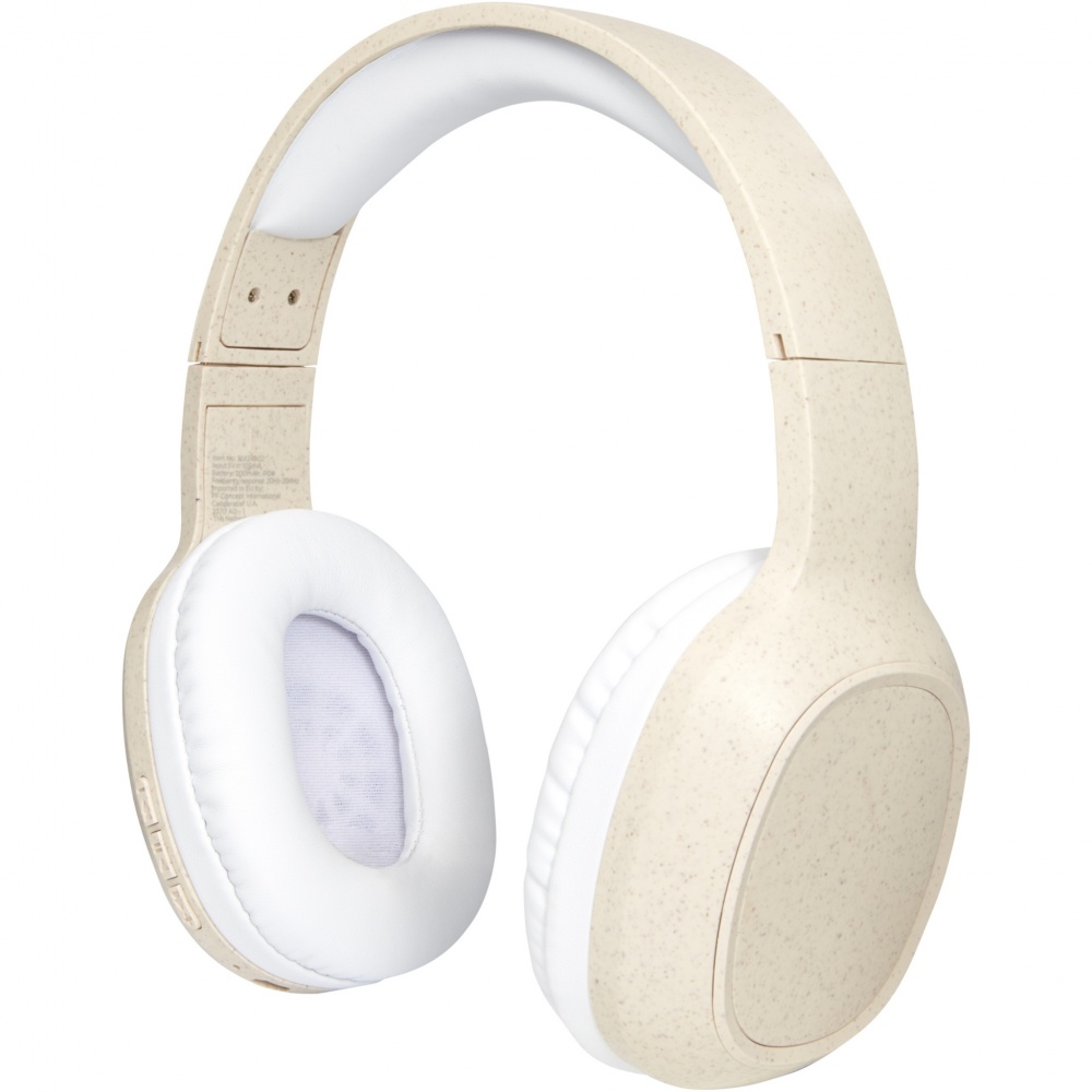 Logo trade promotional items image of: Riff wheat straw Bluetooth® headphones with microphone