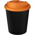 Americano® Espresso Eco 250 ml recycled tumbler with spill-proof lid, Solid black / Orange