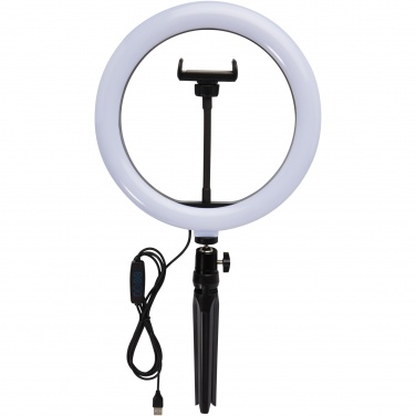 Logo trade promotional merchandise picture of: Studio ring light for selfies and vlogging with phone holder and tripod