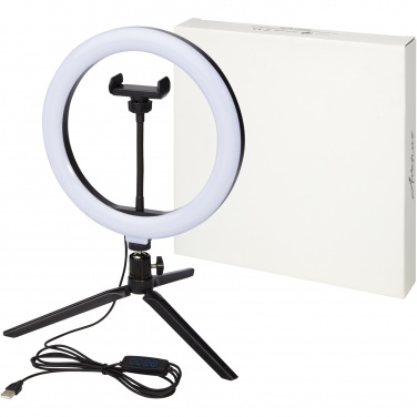 Logo trade corporate gifts image of: Studio ring light for selfies and vlogging with phone holder and tripod