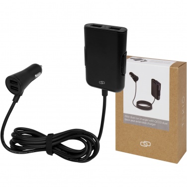 Logotrade corporate gift picture of: Pilot dual car charger with QC 3.0 dual back seat extended charger