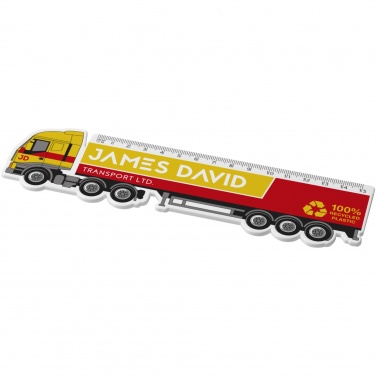 Logotrade promotional giveaway image of: Tait 15 cm lorry-shaped recycled plastic ruler