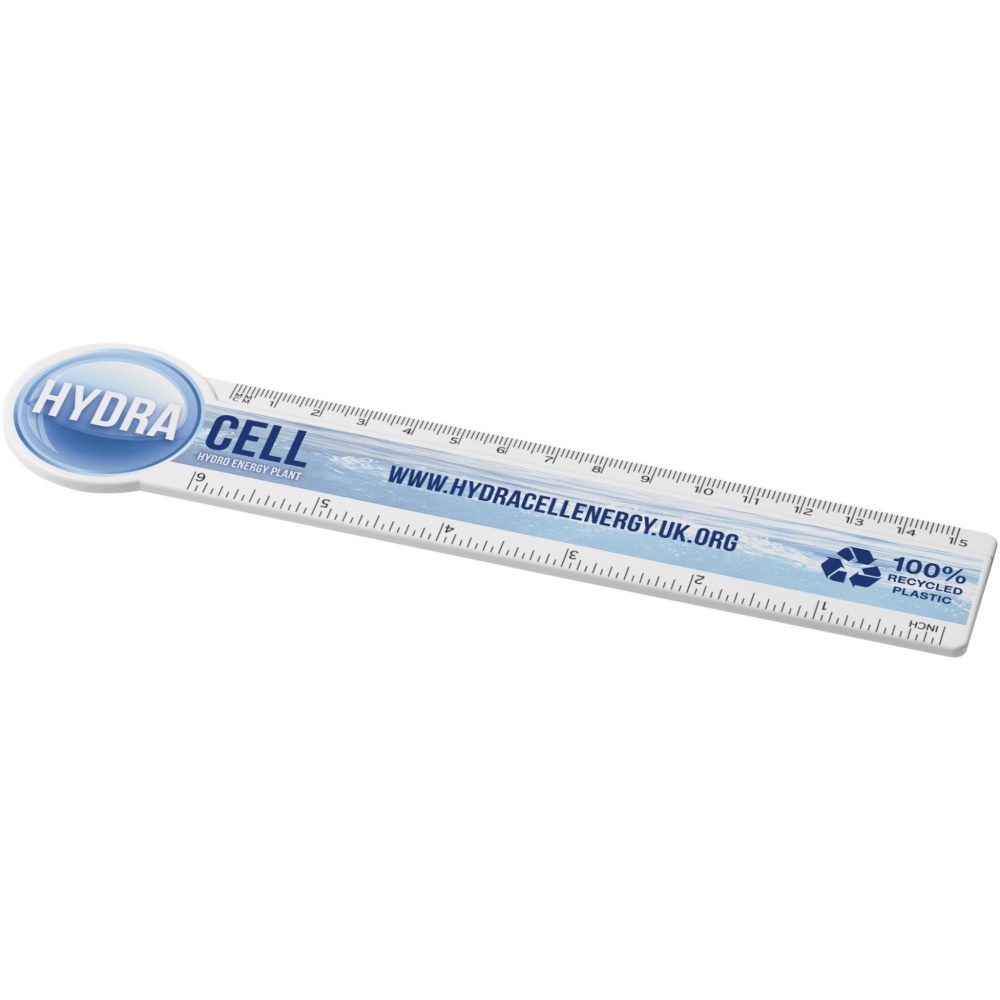 Logotrade promotional items photo of: Tait 15 cm circle-shaped recycled plastic ruler 