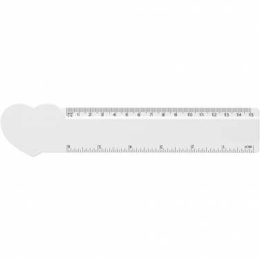 Logo trade promotional product photo of: Tait 15 cm heart-shaped recycled plastic ruler