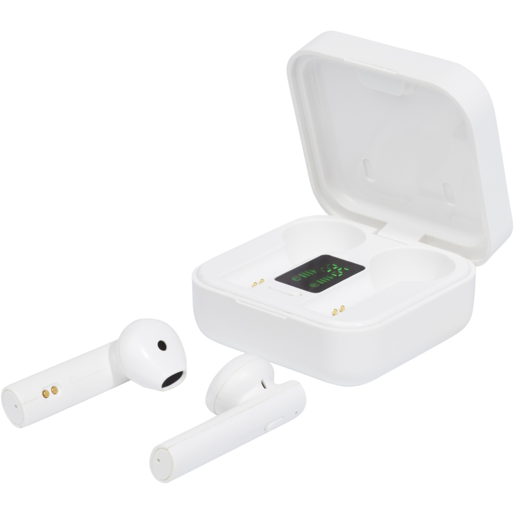 Logo trade corporate gifts image of: Tayo solar charging TWS earbuds 