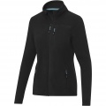 Amber women's GRS recycled full zip fleece jacket, Solid black