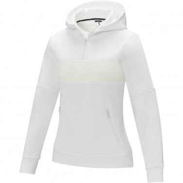 Logo trade promotional giveaways image of: Sayan women's half zip anorak hooded sweater