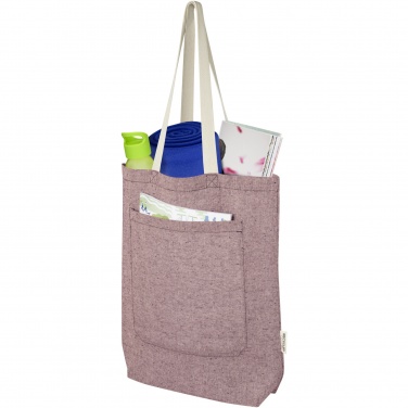 Logotrade promotional merchandise picture of: Pheebs 150 g/m² recycled cotton tote bag with front pocket 9L