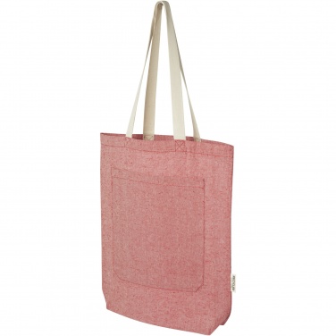 Logo trade advertising products image of: Pheebs 150 g/m² recycled cotton tote bag with front pocket 9L