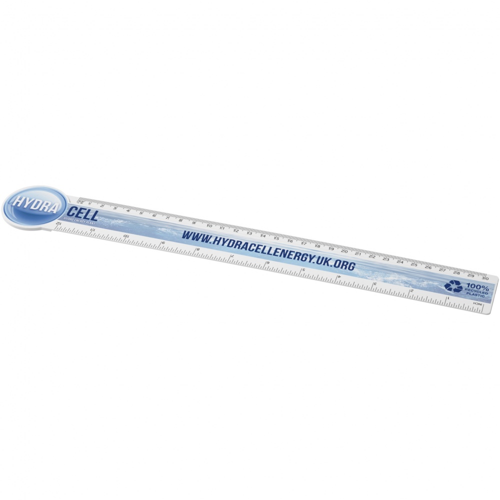 Logo trade corporate gifts picture of: Tait 30cm circle-shaped recycled plastic ruler