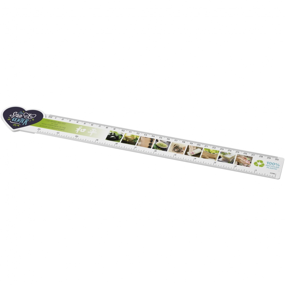 Logotrade promotional items photo of: Tait 30cm heart-shaped recycled plastic ruler