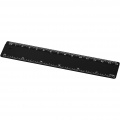 Refari 15 cm recycled plastic ruler, Solid black