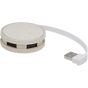 Logo trade promotional gift photo of: Kenzu wheat straw USB hub