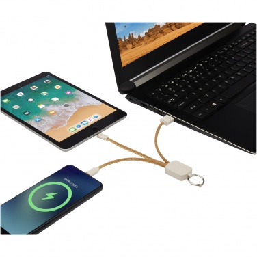 Logotrade promotional product image of: Bates wheat straw and cork 3-in-1 charging cable