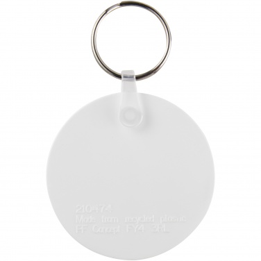 Logo trade business gifts image of: Tait circle-shaped recycled keychain