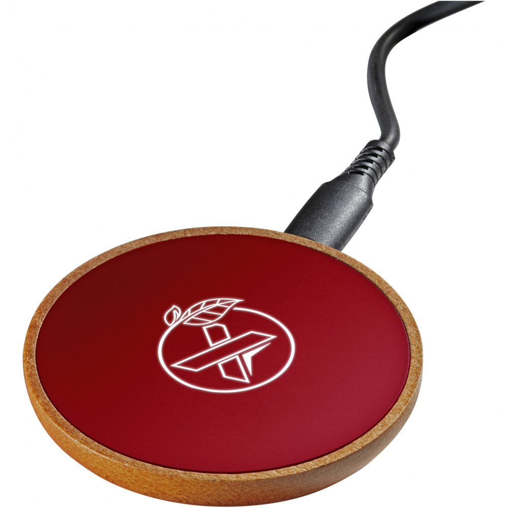 Logo trade promotional giveaway photo of: SCX.design W13 10W wooden wireless charging station