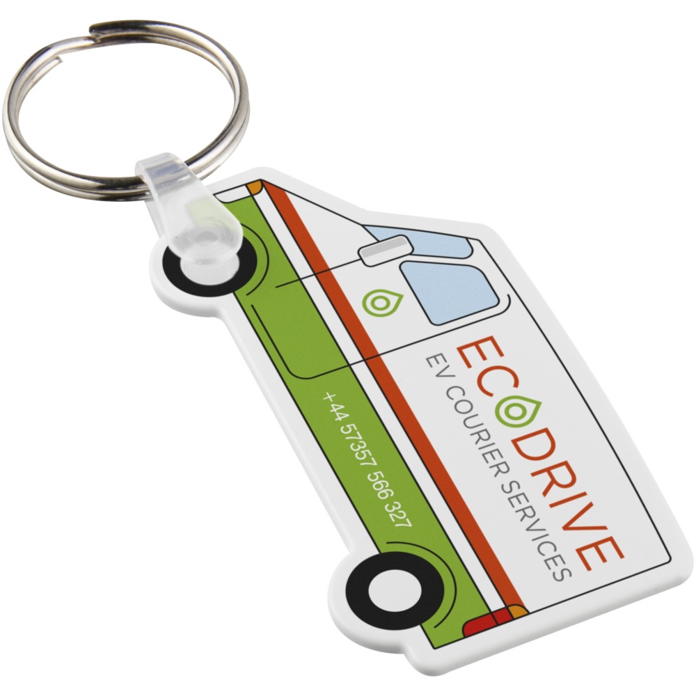 Logo trade promotional items image of: Tait van-shaped recycled keychain