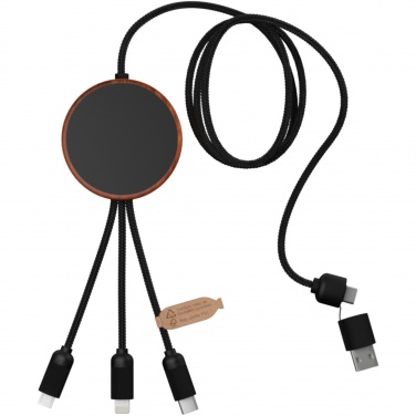 Logo trade promotional product photo of: SCX.design C40 5-in-1 rPET light-up logo charging cable and 10W charging pad