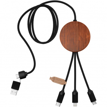 Logotrade promotional gift image of: SCX.design C40 5-in-1 rPET light-up logo charging cable and 10W charging pad