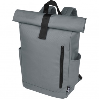 Logo trade promotional merchandise image of: Byron 15.6" GRS RPET roll-top backpack 18L