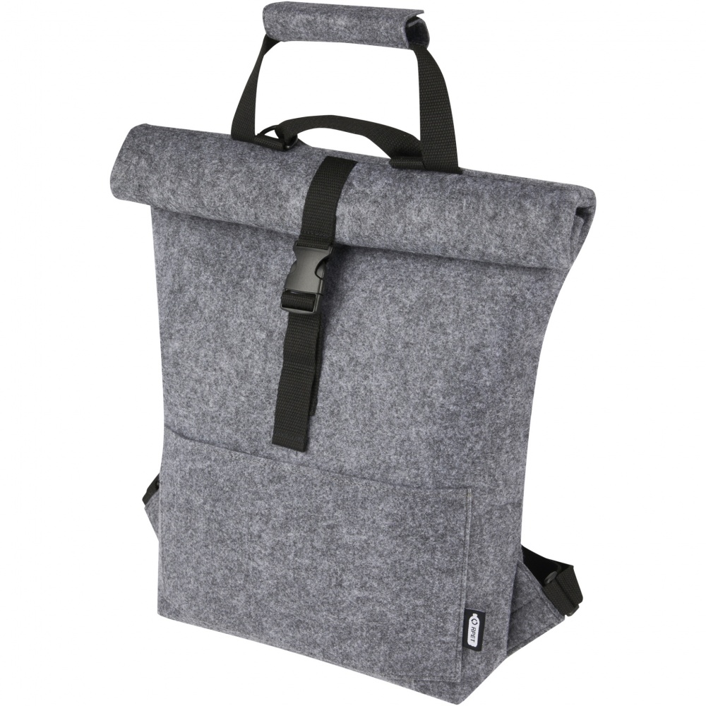 Logo trade promotional merchandise photo of: Felta GRS recycled felt roll-top bike bag 13L