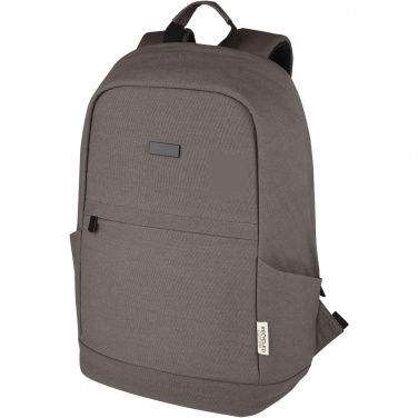 Logo trade business gifts image of: Joey 15.6" GRS recycled canvas anti-theft laptop backpack 18L