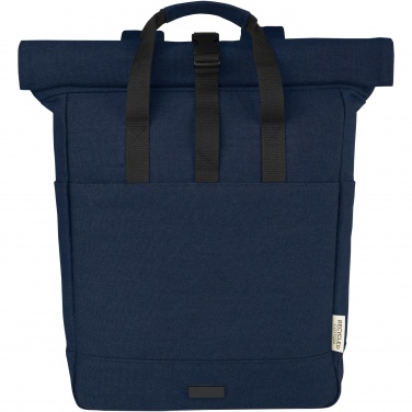 Logo trade advertising products image of: Joey 15” GRS recycled canvas rolltop laptop backpack 15L