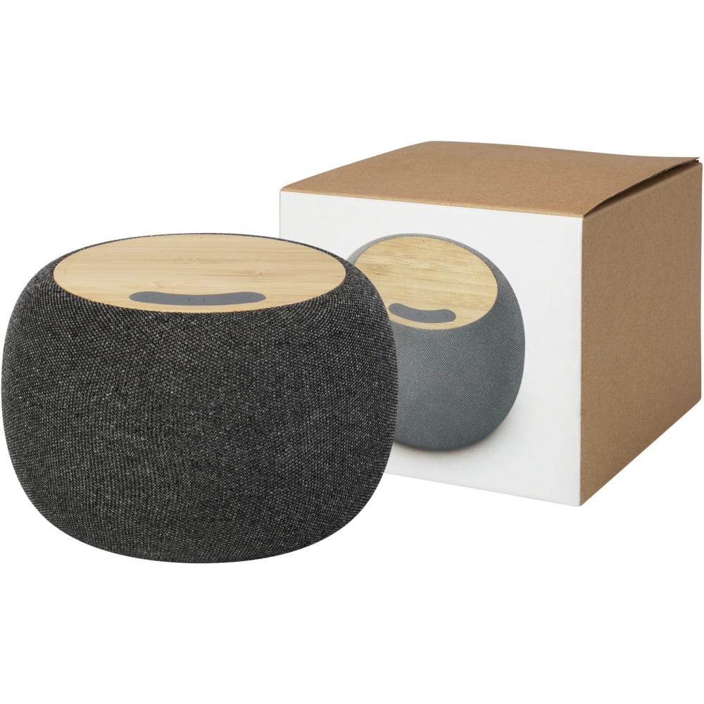 Logotrade advertising product picture of: Ecofiber bamboo/RPET Bluetooth® speaker and wireless charging pad