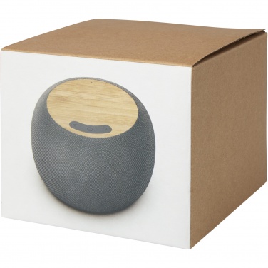 Logotrade promotional item picture of: Ecofiber bamboo/RPET Bluetooth® speaker and wireless charging pad