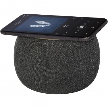 Logo trade promotional giveaways image of: Ecofiber bamboo/RPET Bluetooth® speaker and wireless charging pad