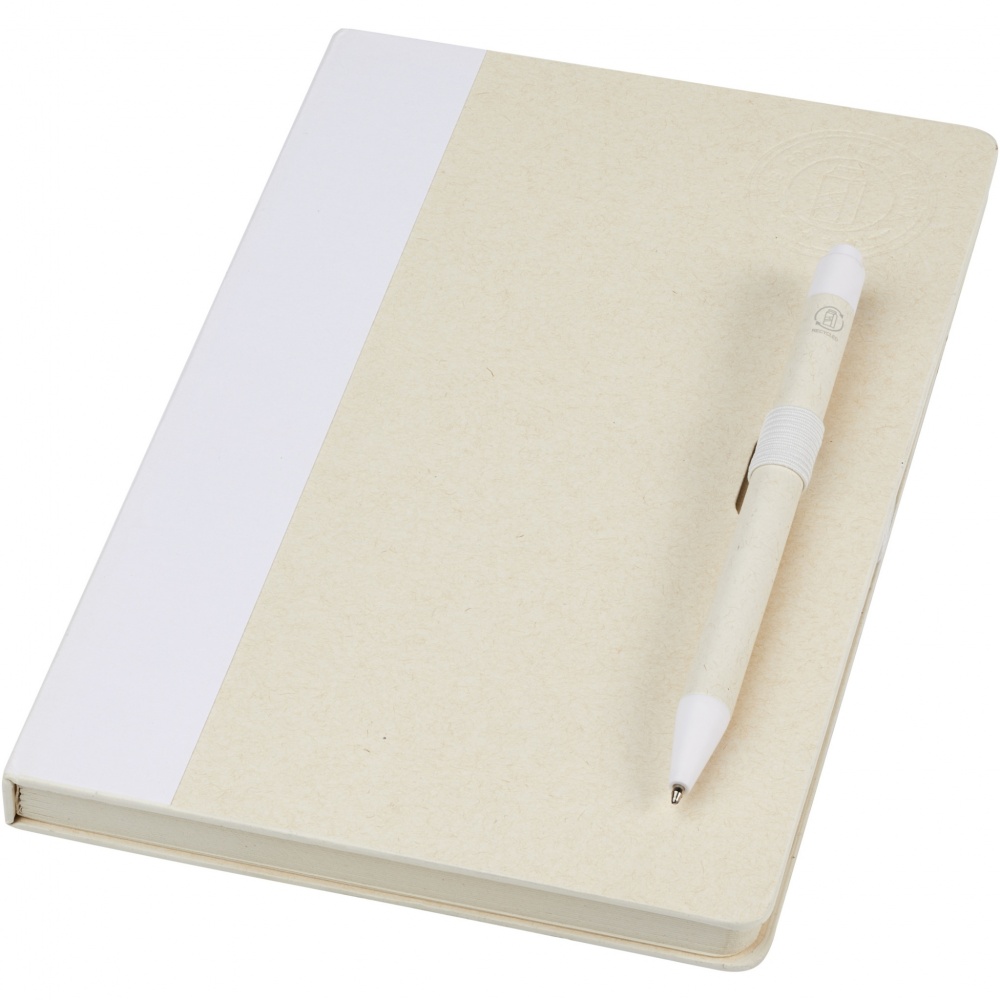 Logo trade promotional product photo of: Dairy Dream A5 size reference recycled milk cartons notebook and ballpoint pen set