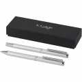 Lucetto recycled aluminium ballpoint and rollerball pen gift set, Silver