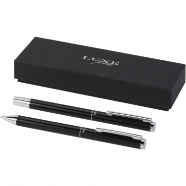 Logotrade promotional gifts photo of: Lucetto recycled aluminium ballpoint and rollerball pen gift set