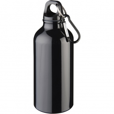 Logo trade promotional merchandise photo of: Oregon 400 ml RCS certified recycled aluminium water bottle with carabiner