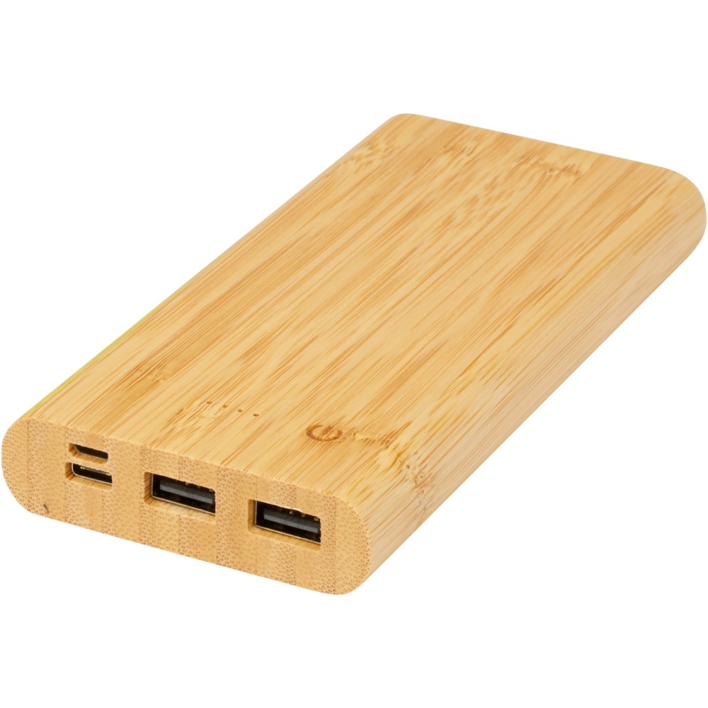 Logo trade corporate gifts image of: Tulda 10.000 mAh bamboo power bank