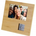 Sasa bamboo photo frame with thermometer, Natural