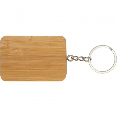 Logotrade promotional gift picture of: Reel 6-in-1 retractable bamboo key ring charging cable