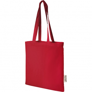 Logo trade promotional giveaways image of: Madras 140 g/m2 GRS recycled cotton tote bag 7L