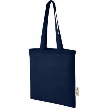 Logo trade advertising products image of: Madras 140 g/m2 GRS recycled cotton tote bag 7L