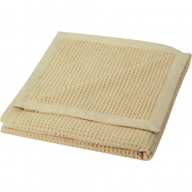 Logo trade corporate gift photo of: Abele 150 x 140 cm cotton waffle blanket