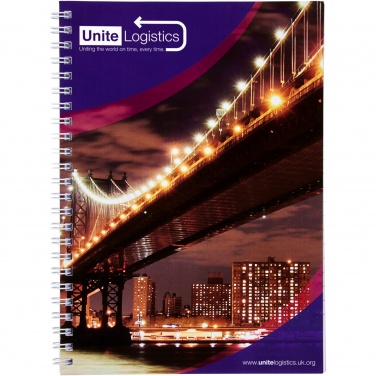 Logo trade promotional merchandise picture of: Desk-Mate® A5 spiral notebook with printed back cover