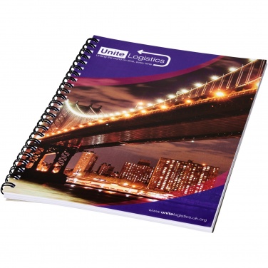 Logo trade promotional merchandise picture of: Desk-Mate® A4 spiral notebook with printed back cover